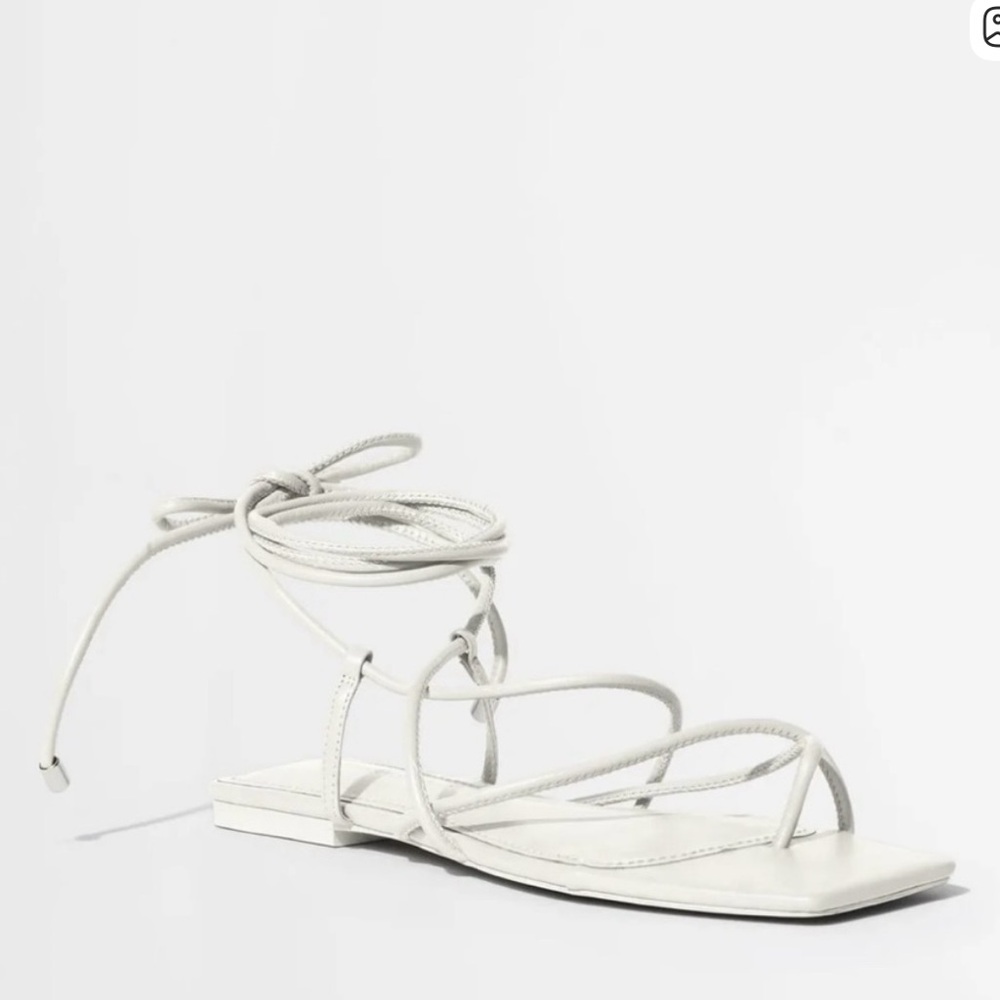 Jonathan Simkhai Ivory Lace-Up Sandals